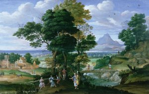 Paesaggio con persone, inizio XVII secolo
